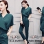 เสื้อผ้าเกาหลี พร้อมส่ง ชุดเซ็ทเสื้อ+กางเกงผ้าหางกระรอก