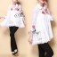 พร้อมส่ง เสื้อเชิ้ตผ้าลูกไม้คอกปก ปักลายนูนรูปดอก