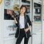เสื้อผ้าเกาหลี พร้อมส่ง เสื้อสูท+กางเกงขายาว