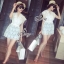 พร้อมส่ง เสื้อลูกไม้ทอลายฉลุ คอวี