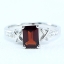 SKJewelryFactory แหวนพลอยโกเมนแท้ พลอยสี่เหลี่ยมพื้นผ้า และเพชรด้านข้าง ตัวเรือนเงินแท้ ER00792-GAN