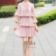 เดรสเกาหลี พร้อมส่ง เดรส ลุคน่ารักๆ ผ้าchiffon