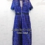 พร้อมส่ง MaxiDress ชุดแม๊กซี่เดรสยาวคอปกสีม่วง