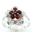 SKJewelryFactory แหวนดอกไม้ พลอยโกเมนแท้ ตัวเรือนเงินแท้ ER00616-GAN