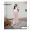 LG083 กางเกงขาบาน เอวยางยืด อัดพีช มี 4 สี ชมพู เทาอ่อน เทาเข้ม ดำ ผ้านิ่มใส่สบายคะ