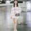 เดรสเกาหลี พร้อมส่ง เดรสสีขาว ซีทรูซับในครีม