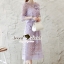 พร้อมส่ง เสื้อแขนสี่ส่วน มาพร้อมกับกระโปรงทรงสี่ส่วน