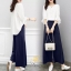 เสื้อผ้าเกาหลี พร้อมส่ง ชุดเซท 2 ชิ้น สีพื้นใส่ง่าย