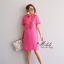 เดรสเกาหลี พร้อมส่ง Dress คอโปโล แขนสั้น