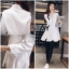 พร้อมส่ง เสื้อเชิ้ตตัวยาวคอกปก