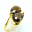 SKJewelryFactory แหวนเงินแท้ 92.5% ฝังพลอยสโมกกี้ควอทซ์แท้ ชุบทองคำแท้ มีชิ้นเดียว ER01118-SMQ-GP