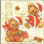 แนวภาพคริสต์มาส หมีคู่ Santa Teddy Bear ของขวัญ เป็นภาพบล็อค 4 กระดาษแนพกิ้นสำหรับทำงาน เดคูพาจ Decoupage Paper Napkins ขนาด 33X33cm