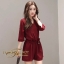 เสือผ้าเกาหลี พร้อมส่ง Jump Suit แขน 5ส่วน ขาสั้น