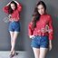 พร้อมส่ง เสื้อแขนบานทรงคร็อปสั้นพอดีขอบเอว