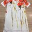 พร้อมส่ง Long Dress ทรงคอวี แขนสั้น แต่งลายดอกสีส้ม