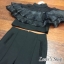 เสื้อผ้าเกาหลี พร้อมส่ง เสื้อ แต่งระบายผ้าแก้ว กับ กางเกง