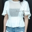เสื้อเกาหลี พร้อมส่ง แขนทรงผีเสื้อระบายพริ้วๆ