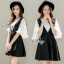 พร้อมส่ง เสื้อคอกลมพร้อมเอี้ยมดำ