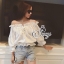 พร้อมส่ง เสื้อคอปาดไหล่จับสม็อคไหล่