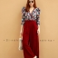 เสื้อผ้าเกาหลี พร้อมส่ง จั้มสูท ผ้ายืดปริ้นลาย
