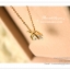 WT048 สร้อยสีทอง ลายโซ่เล็ก มาพร้อมจี้ รูปเชอร์รี่ ประดับด้วยเพชร สีขาว และ สีเหลืองส้ม สวย น่ารัก