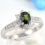 SKJewelryFactory แหวนพลอยแท้ พลอยจันทบุรี แหวนเงินแท้ 92.5% ฝังพลอยเขียวส่องแท้ ER00663-GSA2