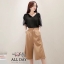 เสื้อผ้าเกาหลี พร้อมส่ง เสื้อคอวีผ้าชีฟอง กับ กางเกง