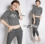 พร้อมส่ง เซ็ตเสื้อแจ๊คเก็ตและกางเกงลายจุด