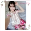 SP015 ชุดนอนกระโปรงลายดอกไม้ สวยหวาน สีส้มอ่อน แขนสั้นสวยหวาน