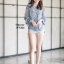 เสื้อเกาหลี พร้อมส่ง เสื้อชีฟอง ลายดอกมีระบาย
