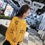 เสื้อเกาหลี พร้อมส่ง เสื้อหนาวจั๊มเปอร์ บุขนทั้งตัว ลายดาว