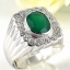 SKJewelryFactory แหวนชาย พลอยแท้ สีเขียวมรกต ล้อมเพชร MR00391-GAG