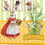 แนวภาพเทศกาล Happy Easter กระต่ายกับไข่อีสเตอร์ กระดาษแนพคินสำหรับทำงาน เดคูพาจ Decoupage Paper Napkins เป็นภาพ 4 บล๊อค ขนาด 25X25 ซม