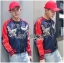 พร้อมส่ง บอมเบอร์แจ๊คเก็ตผ้าซาตินปักลาย