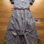 พร้อมส่ง เดรสยาวสีเทาพร้อมเข็มขัดสีแดง