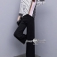 เสื้อผ้าเกาหลี พร้อมส่ง ผ้าพิมพ์ลายริ้วทั้งตัว