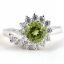 SKJewelryfactory แหวนเงินแท้ ฝังพลอยเพอริดอทแท้ล้อมเพชร ER01643-PDT