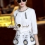 พร้อมส่ง เสื้อเชิ้ตคอกลม ปักลายดอกไม้