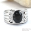 SKJewelryFactory แหวนชายพลอยสีดำ สีแห่งดุดัน น่าค้นหา แหวนนิลแท้ MR00355-ONX