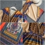 ชุดเดรสเกาหลี พร้อมส่ง แม็กซี่เดรส คอทวิชทรงค้างคาว