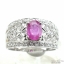 SKJewelryfactory แหวนทับทิมแท้ สีแดงอมชมพู ประดับด้วยเพชร สไตล์หรูหรา ER00350-RBY