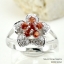 SKJewelryfactory แหวนเงินแท้ 92.5% ฝังพลอยบุษราคัมแท้สีส้ม ดีไซด์ตัวเรือนรูปดอกไม้ ER00616-OSA