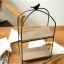 Pre-Order ชั้นวางของเหล็ก พื้นไม้ ลายกรงนก Zakka มีสีดำ กับครีม
