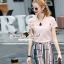 พร้อมส่ง เสื้อคอกลมเจาะฉลุแต่งเป็นลายดอกไม้