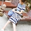 พร้อมส่ง เดรสตัวยาว เก๋ๆ ด้วยงานพิมพ์ลายริ้ว