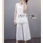 พร้อมส่ง เซ็ตเสื้อแขนกุดตกแต่งลูกปัดและกางเกงขายาว