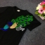 พร้อมส่ง เสื้อยืด กริตเตอร์ลายนกยูง