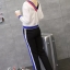 เสื้อผ้าเกาหลี พร้อมส่ง เสื้อแขนยาวคอวีแขนจั้ม