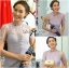 พร้อมส่ง เดรสยาวผ้าออร์แกนซ่าโปร่งปักลายเป็นชั้น