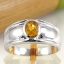 SKJewelryFactory แหวนบุษราคัมแท้ ดีไซน์แหวนปลอกมีด สีแตกต่างกันออกไปตามธรรมชาติของพลอยแต่ละเม็ด ER00085-YSA